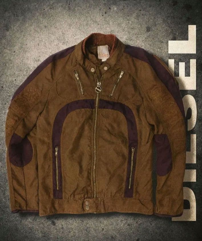 DIESEL レーシングジャケット L ブラウン×パープル y2k アーカイブ