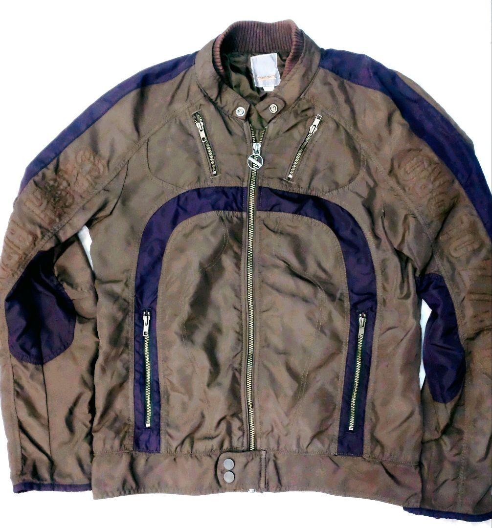 DIESEL レーシングジャケット L ブラウン×パープル y2k アーカイブ