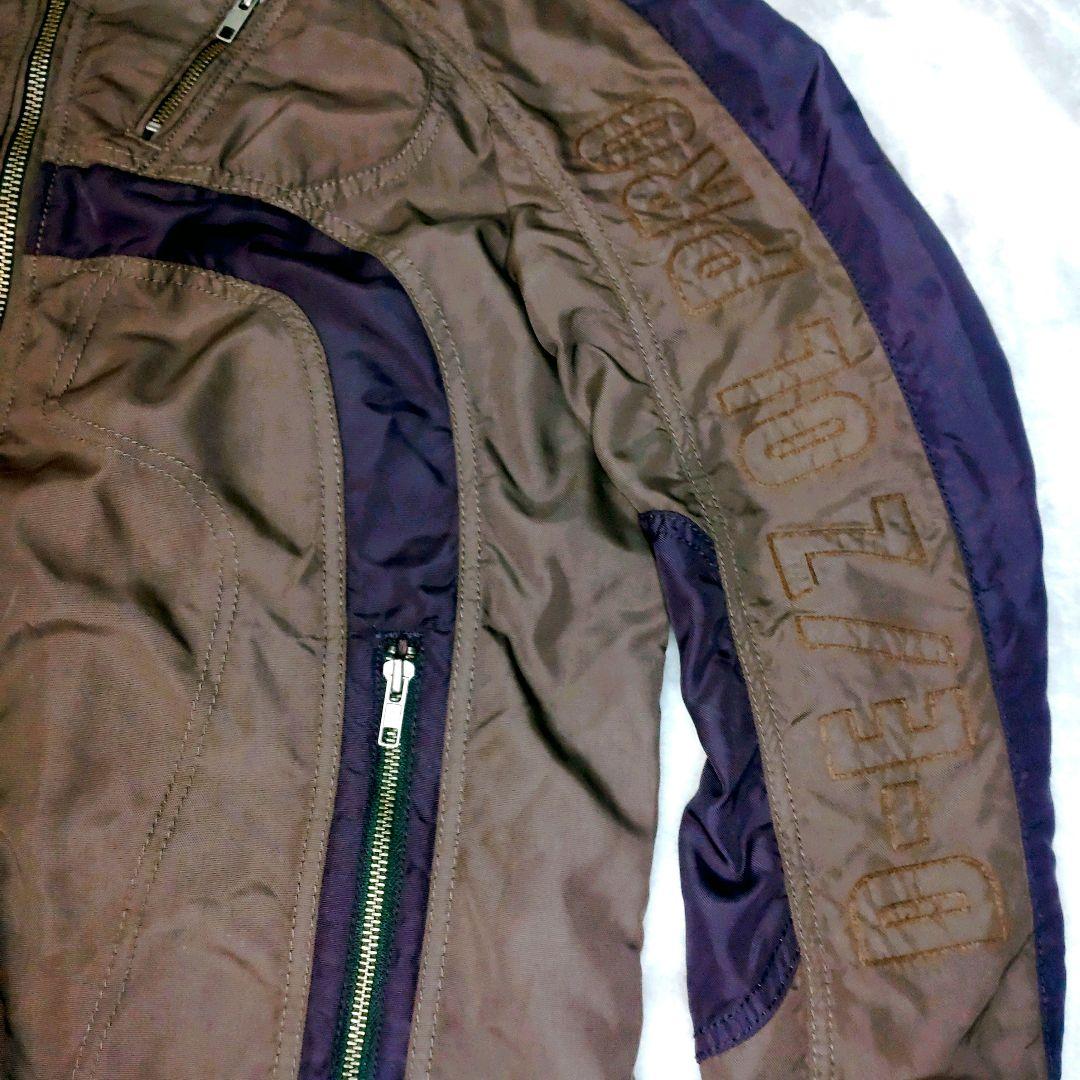 DIESEL レーシングジャケット L ブラウン×パープル y2k アーカイブ