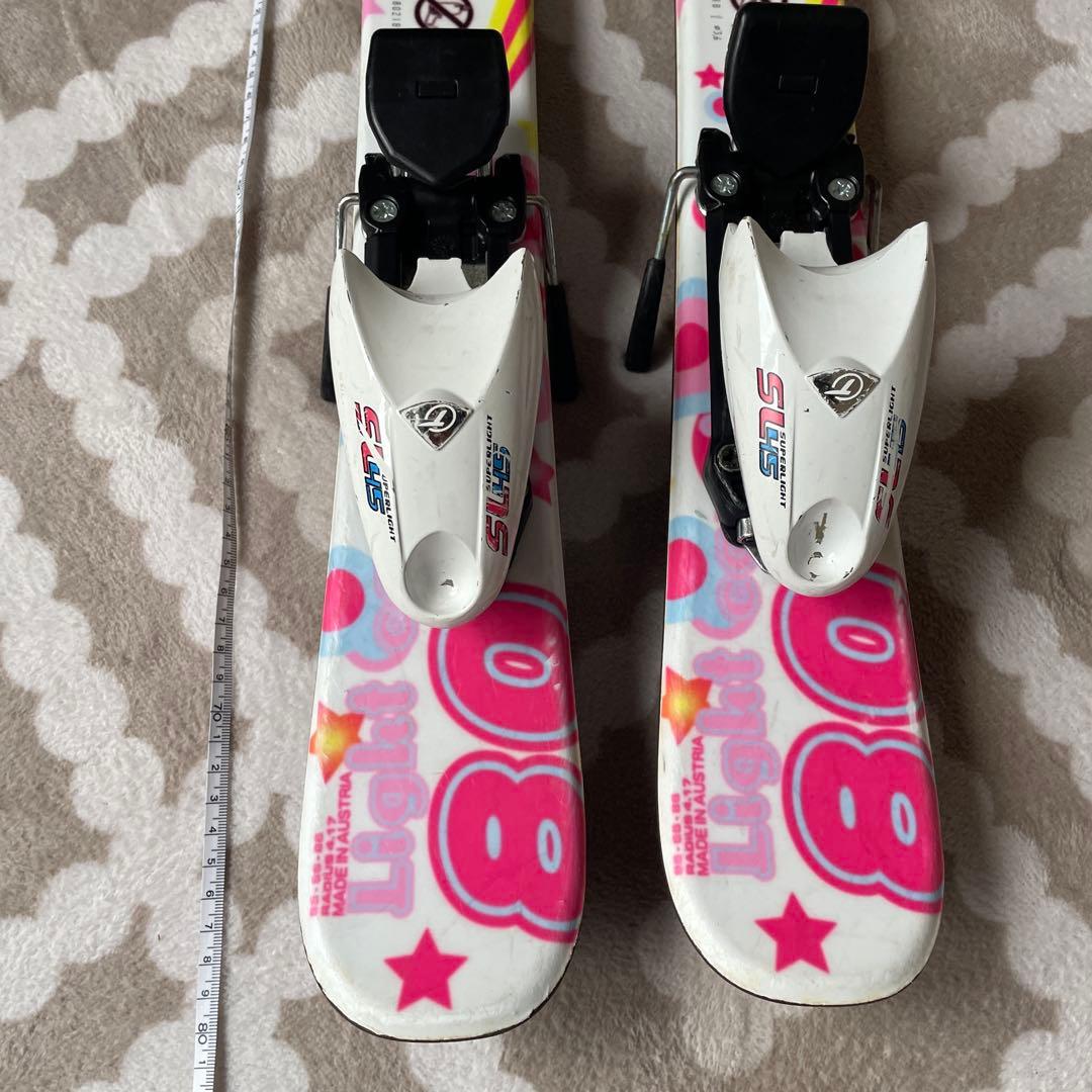 12345→セール中　スキー板 ホワイト/ピンク 約80cm