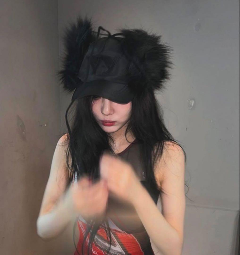 即発送 タグ付 割引有 OPEN Yy 帽子 ファーキャップ ブラック