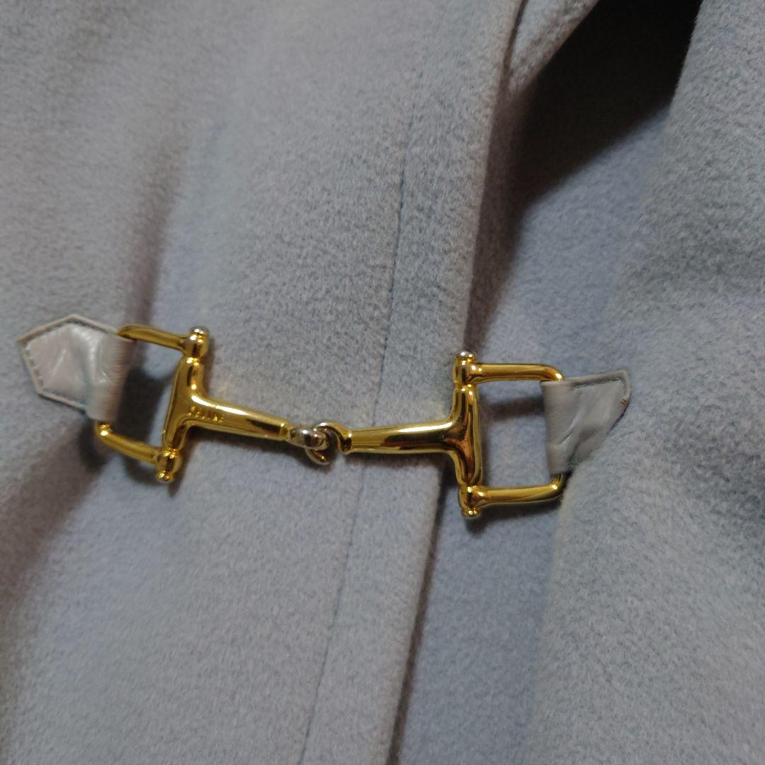 CELINE 水色　ウール　アンゴラ　カシミヤダッフルコート