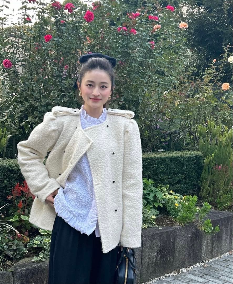 Bibiy. MEGAN LAME JACKET アイボリー ジャケット