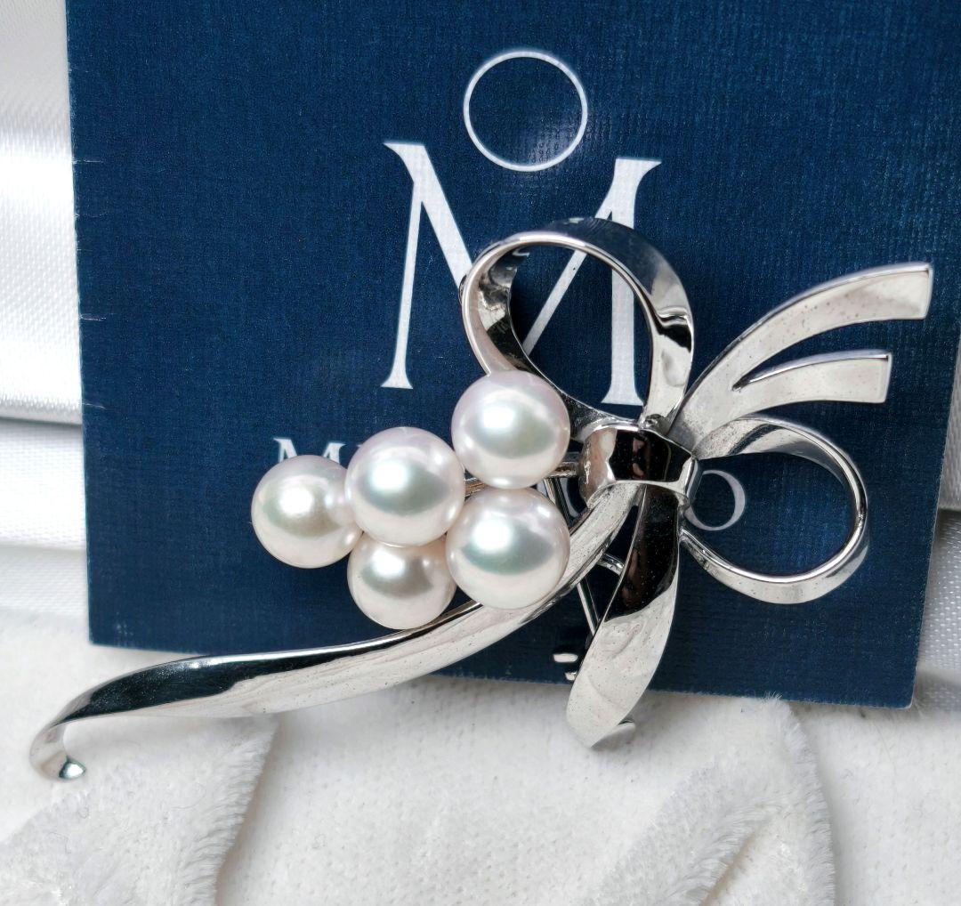 【美品 最高級】ミキモト ブローチ パール リボン 愛子様 ご着用