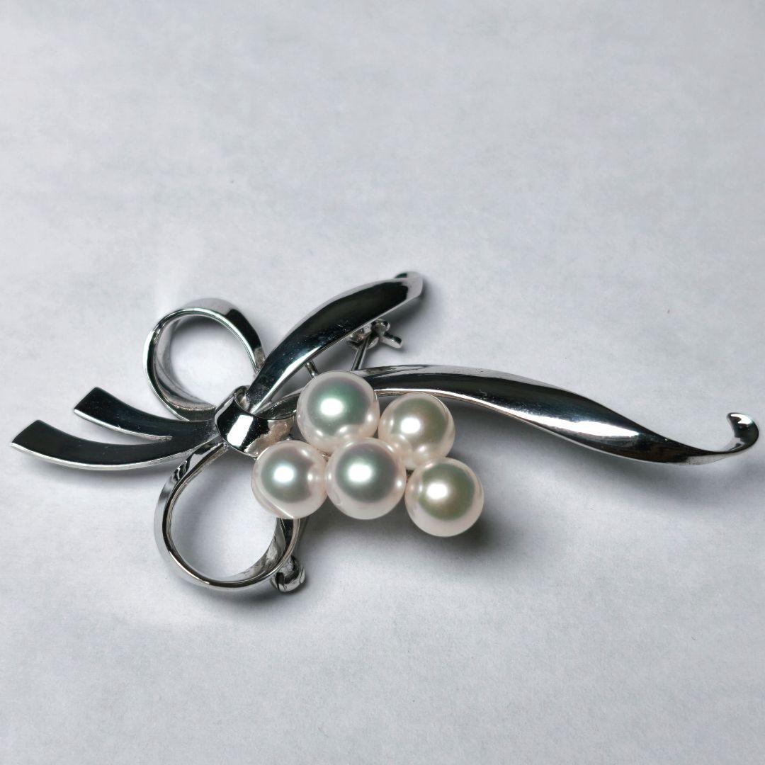 【美品 最高級】ミキモト ブローチ パール リボン 愛子様 ご着用