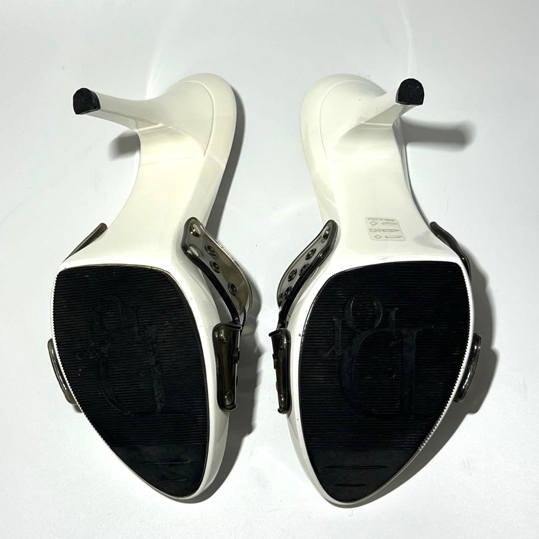 美品✨Dior ミュール パンプス ヒール サンダル ホワイト×ブラック