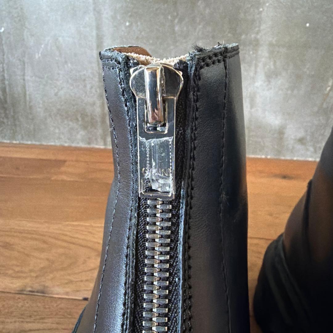 GANNI ガニー ｜チャンキーソールフロントジップアンクルブーツ