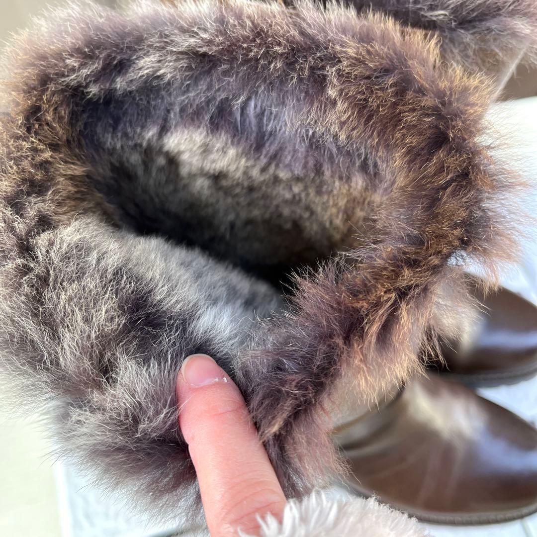 37 SARTORE エンジニア ブーツ ブラウン ファー　ボア　24