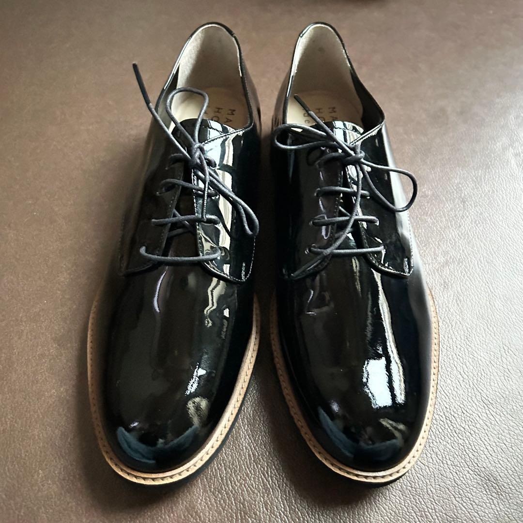 【新品】マーガレットハウエルレースアップシューズ 25.5cm黒　卒業式入学式