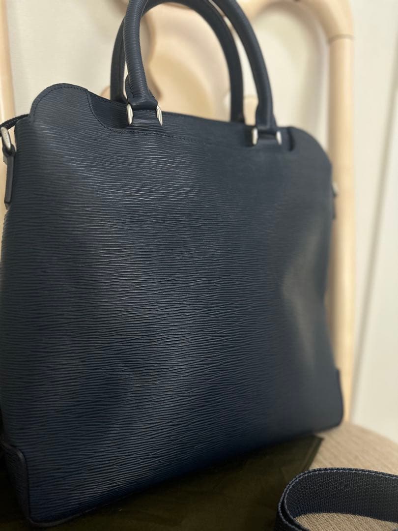 【新品】aniary ウェーブレザービジネスバッグDarkBlue