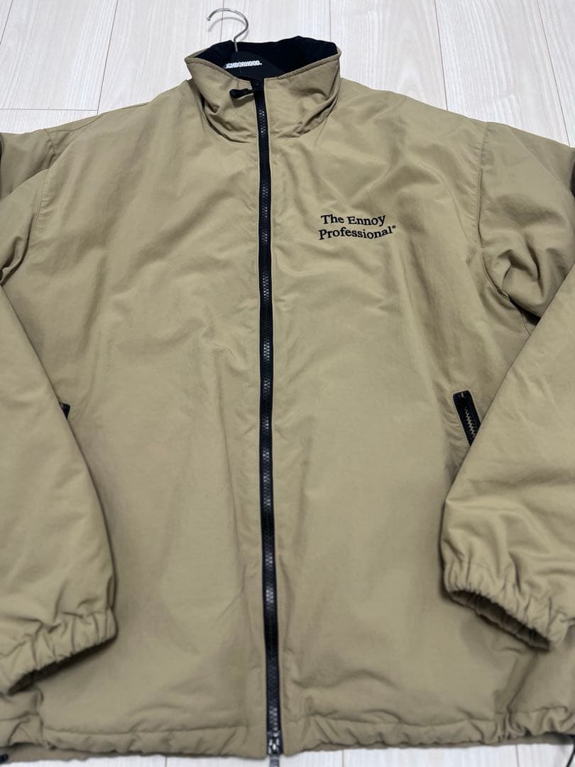 ennoy 中綿入りシャカシャカブルゾン、パンツセットアップLベージュ