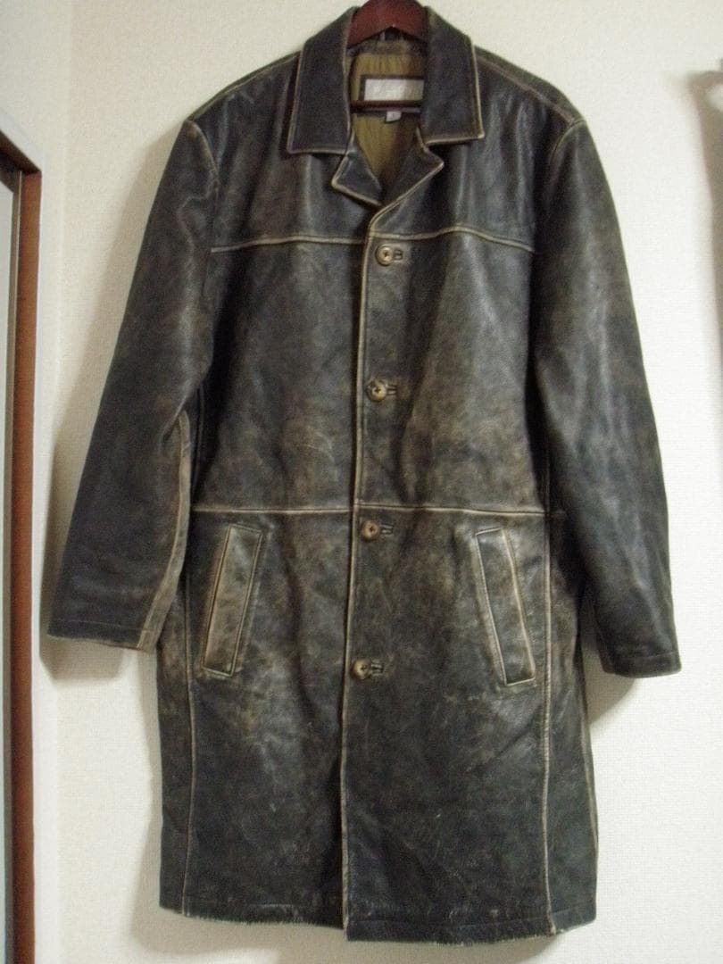 90S 00S XL位 肉厚 レザー WILSONS コート アンティーク 黒