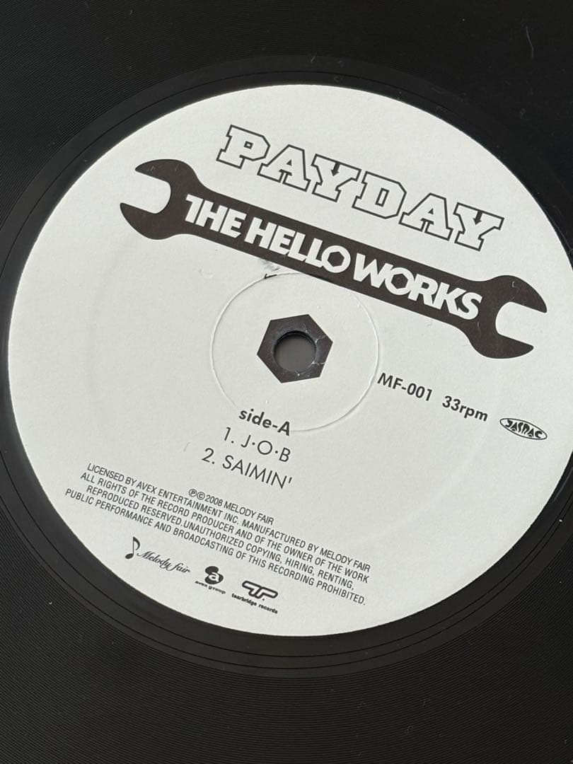 THE HELLO WORKS / PAYDAY LP レコード　スチャダラパー