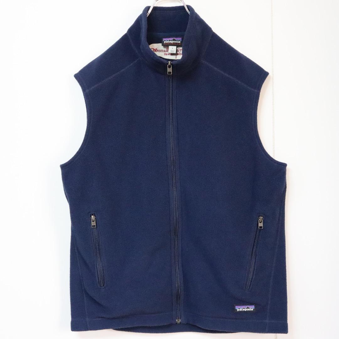 【企業ロゴ】パタゴニア シンチラフリースベスト 刺繍ロゴ 会社ロゴ ネイビー L