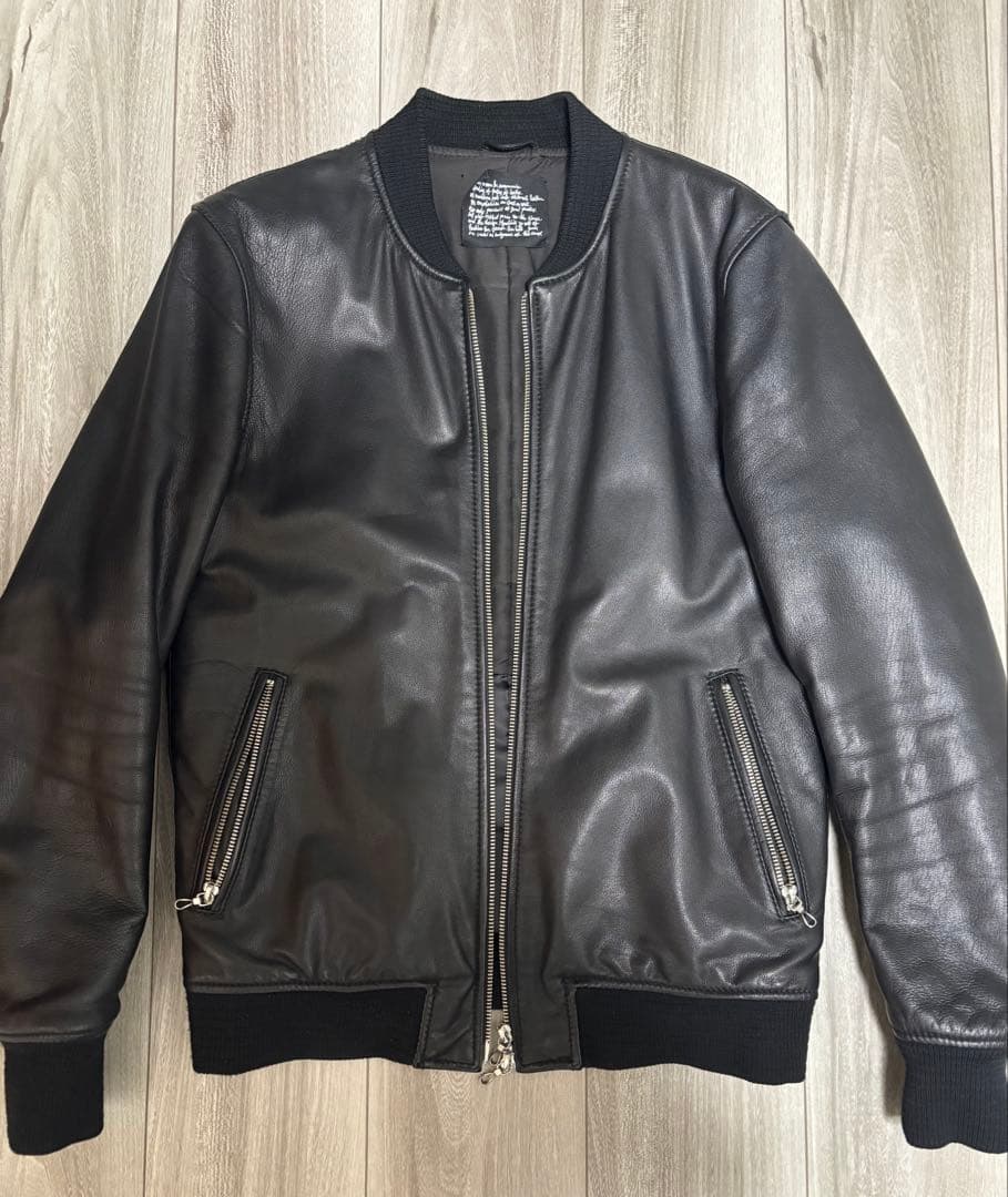 ナノユニバース シングルライダースジャケット ブラック