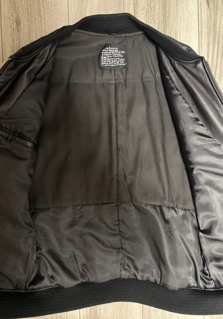 ナノユニバース シングルライダースジャケット ブラック