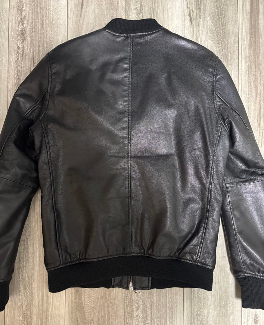 ナノユニバース シングルライダースジャケット ブラック