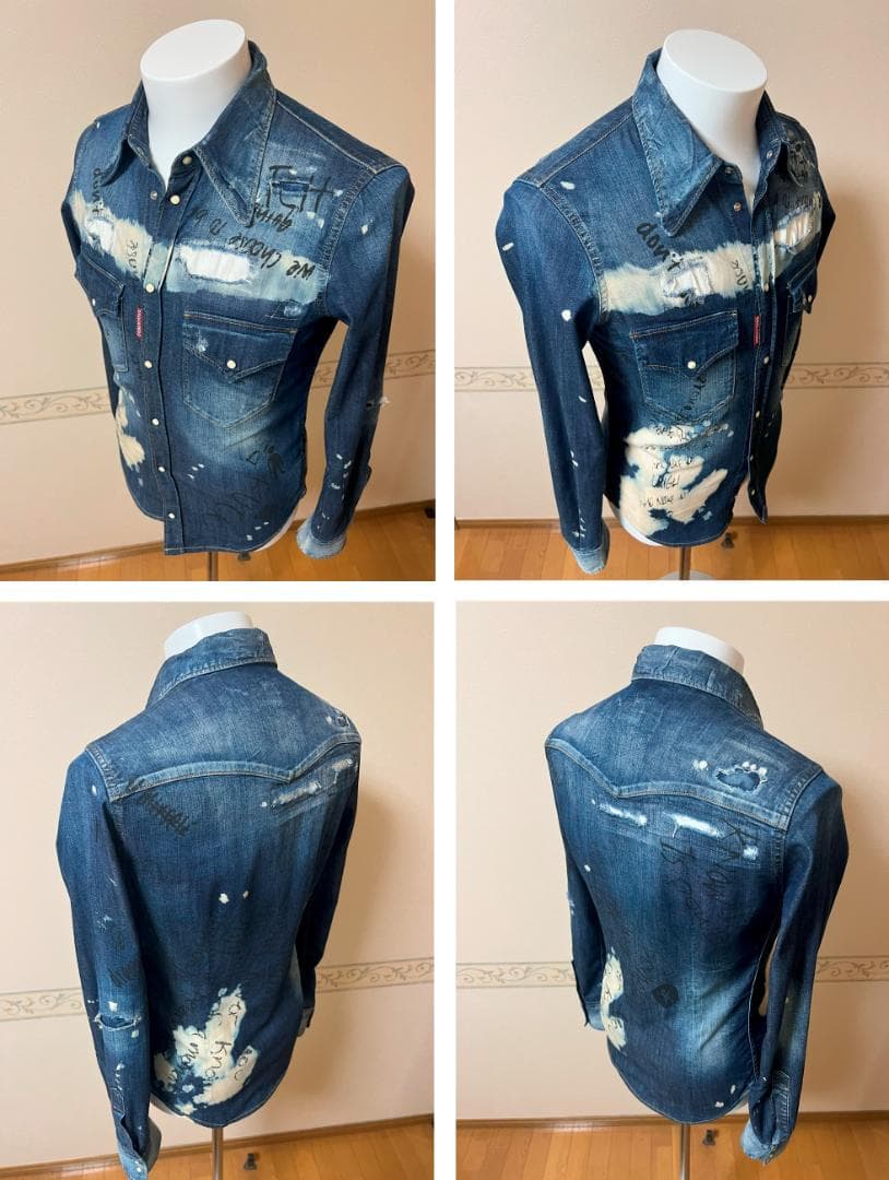 【美品・Ladies' 】DSQUARED2　ウエスタン デニム-シャツ【XS】