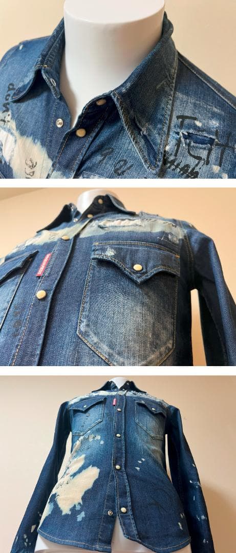 【美品・Ladies' 】DSQUARED2　ウエスタン デニム-シャツ【XS】