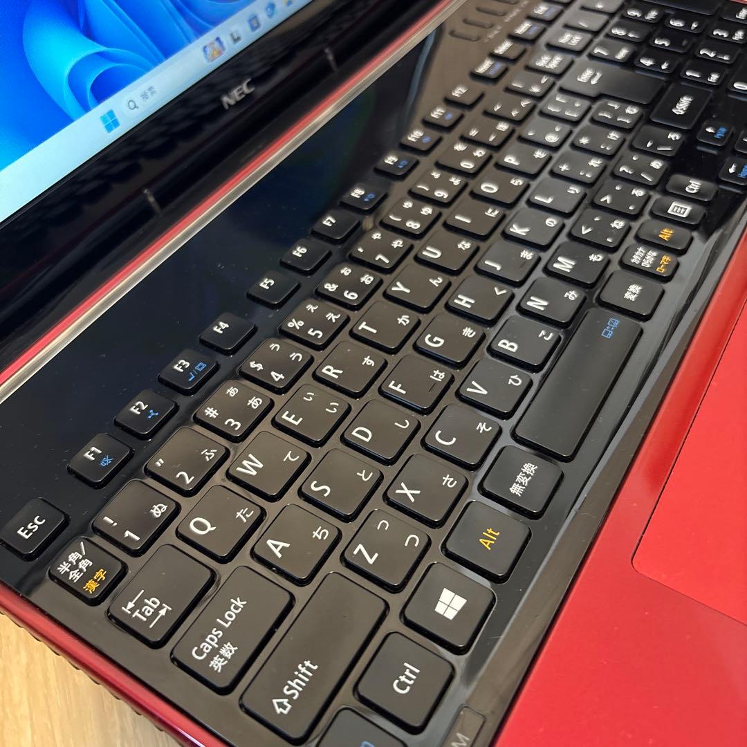 美品Windows11 NEC LaVie 15.6 レッドoffice2021