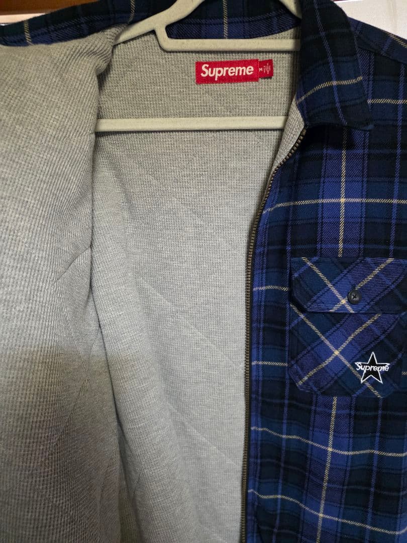 ジャケット・アウター supreme Thermal Zip Up Flannel Shirt M