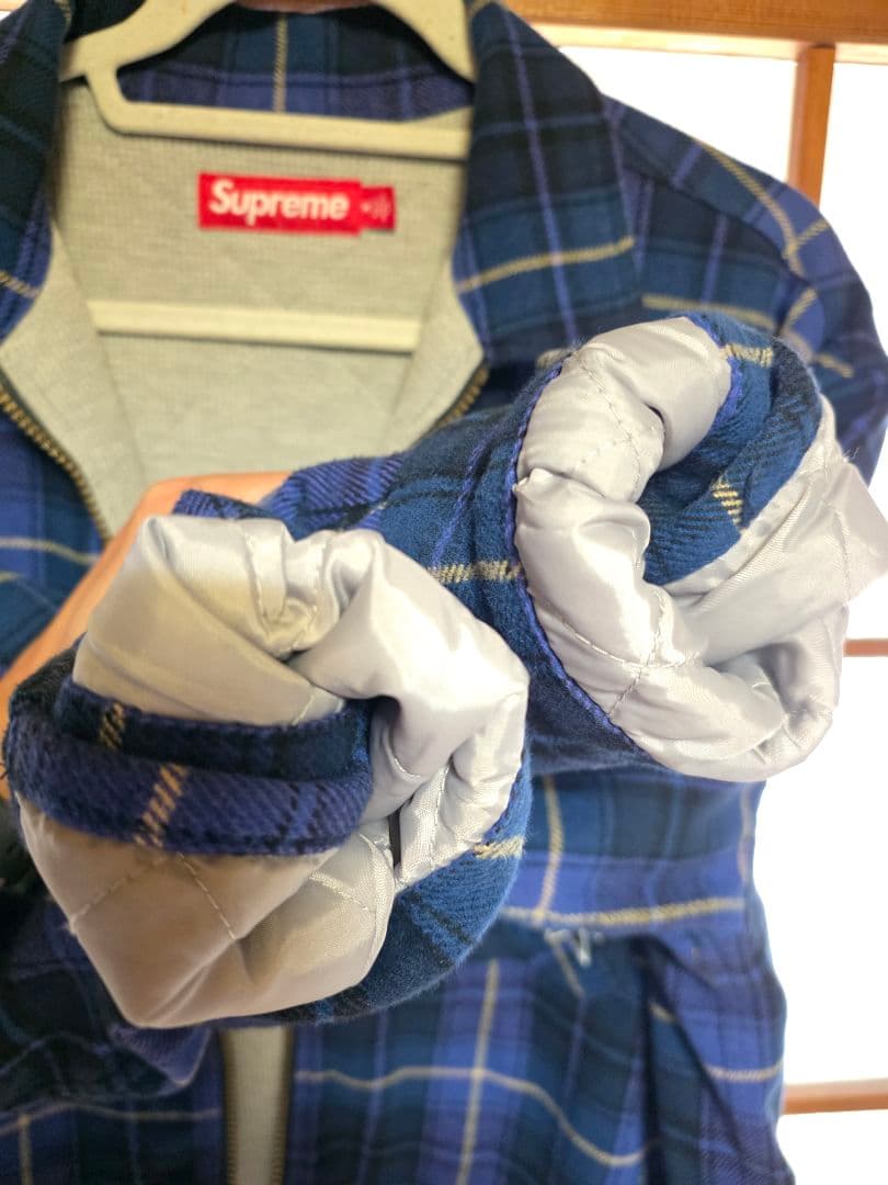 ジャケット・アウター supreme Thermal Zip Up Flannel Shirt M