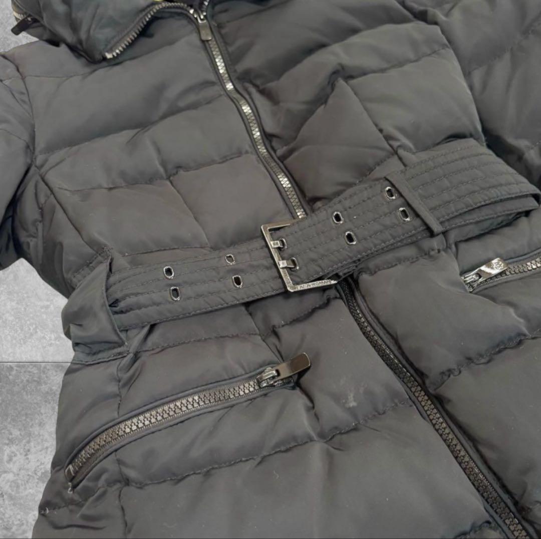 ★美品★ZARA くびれ　ロングダウン　ザラ　ショールカラー　ベルト　撥水