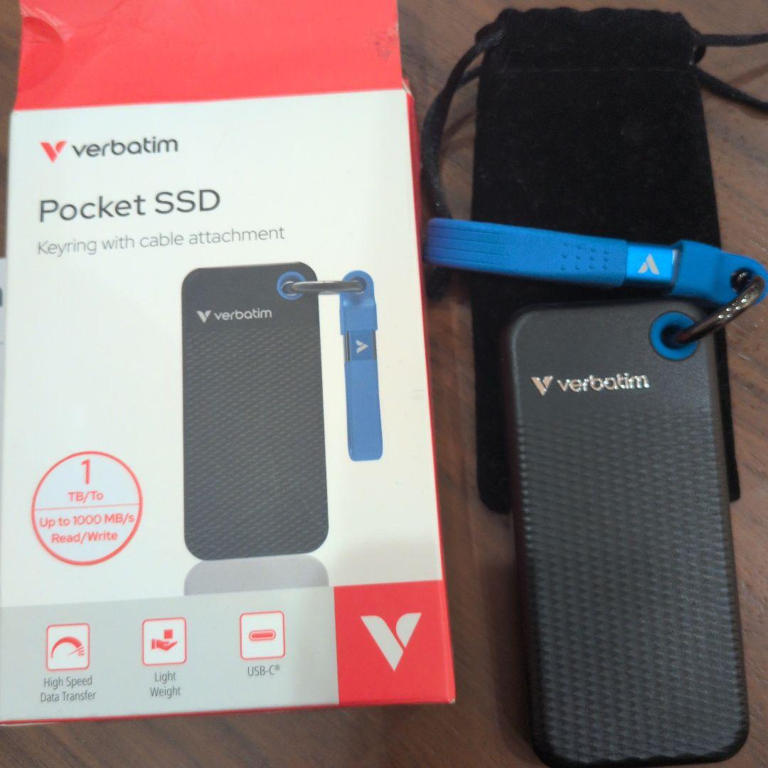 verbatim Pocket SSD 1TB ブラック/ブルー