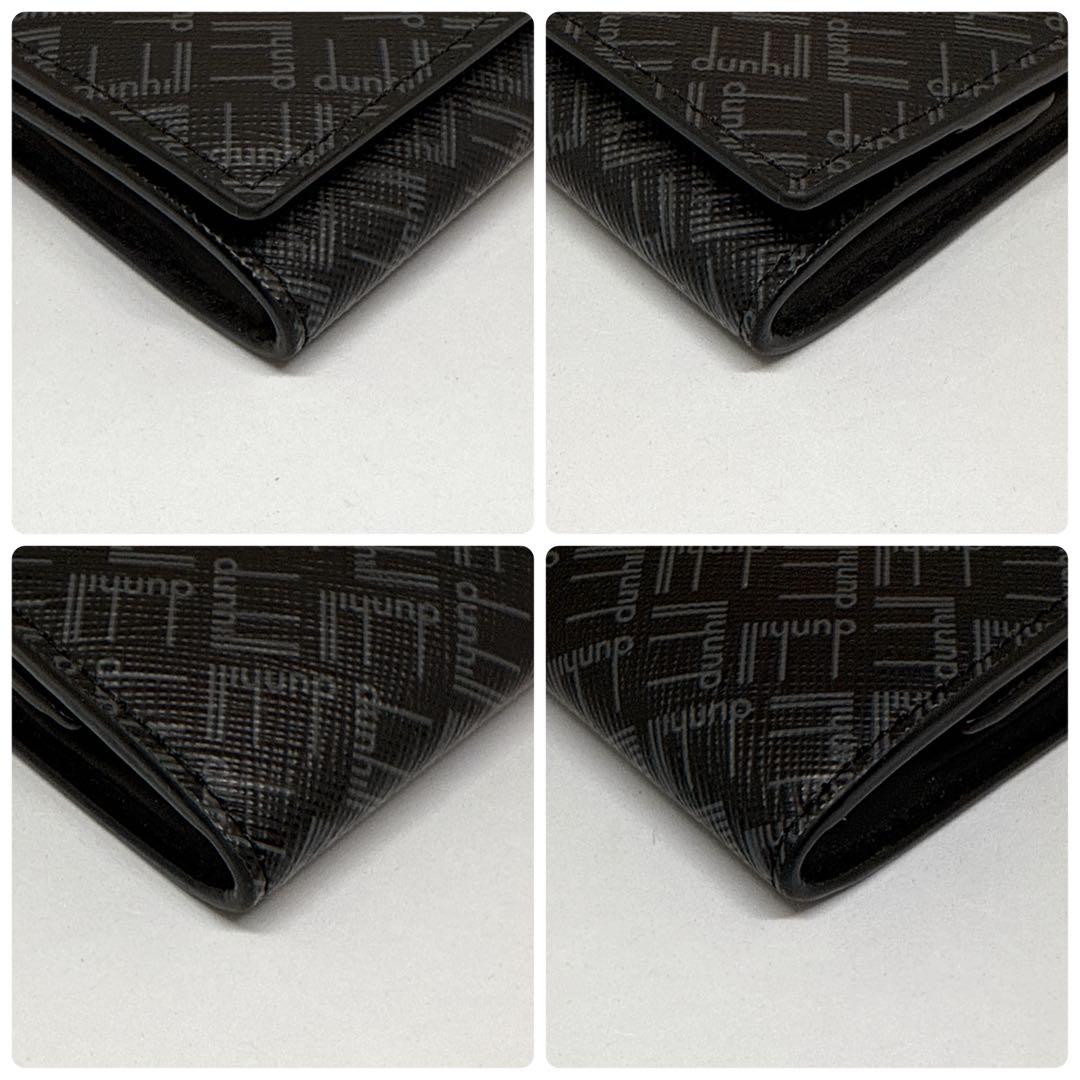 現行 極美品✨ ダンヒル ケース 小銭入れ 総柄 PVC レザー ブラック