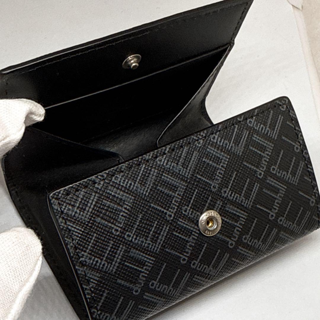 現行 極美品✨ ダンヒル ケース 小銭入れ 総柄 PVC レザー ブラック