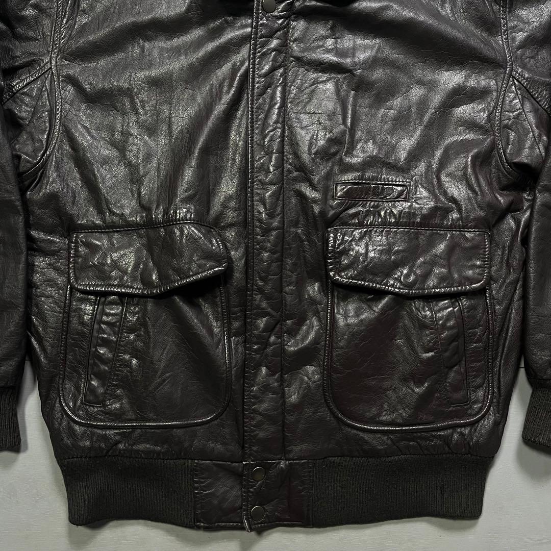 vintage A-2 レザージャケット　深水光太　ショート丈　牛革　短丈　黒
