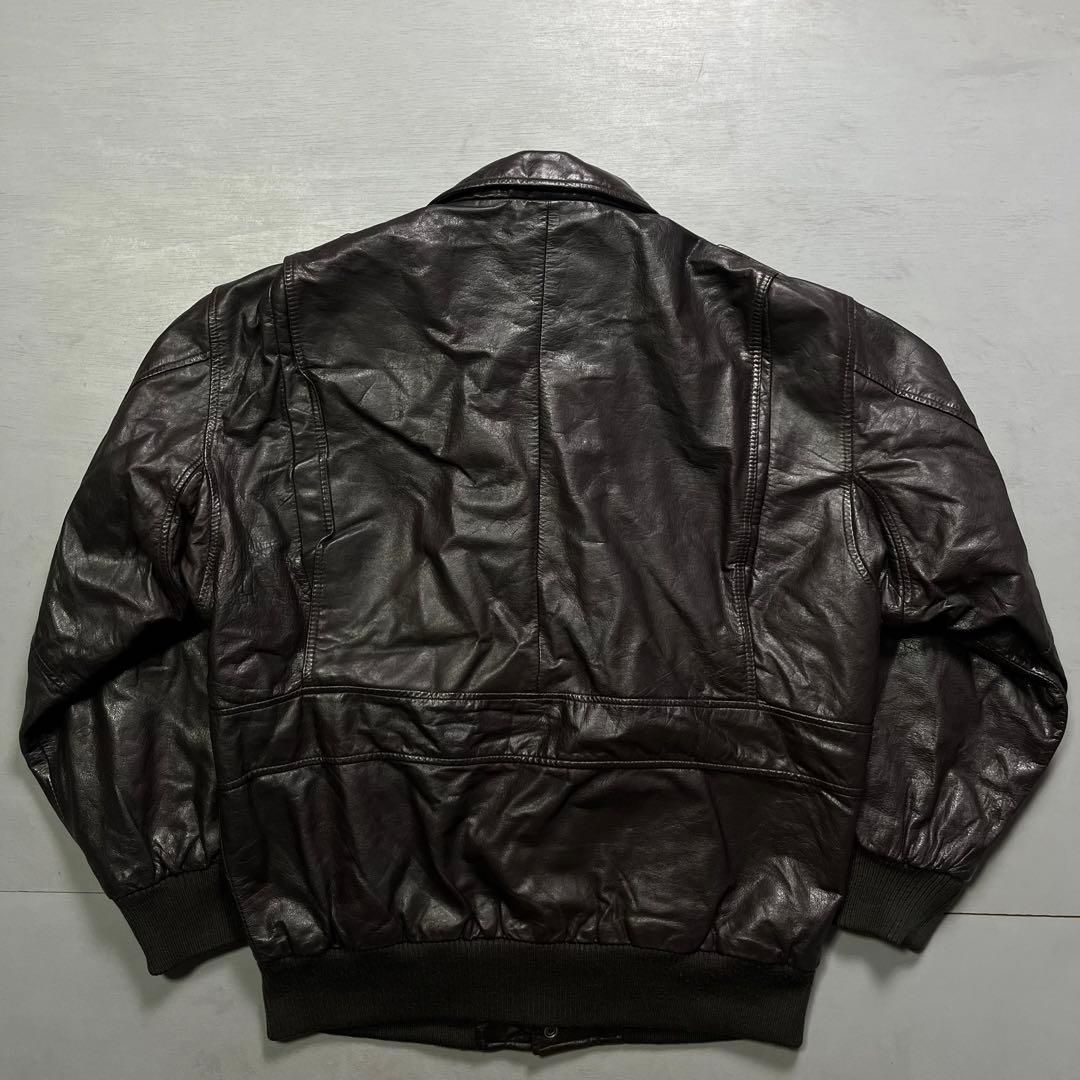 vintage A-2 レザージャケット　深水光太　ショート丈　牛革　短丈　黒