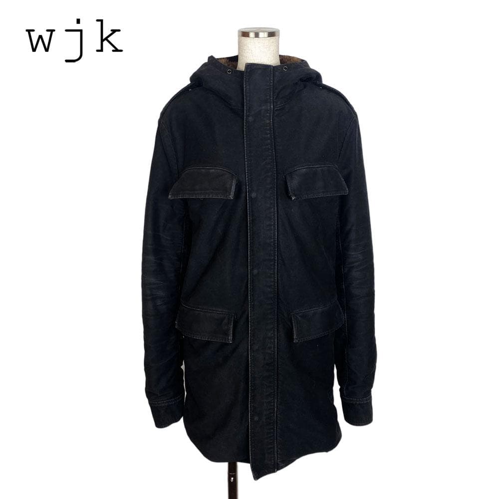 ★美品★wjk 裏地総ファー ボアモッズコート ミリタリージャケット M