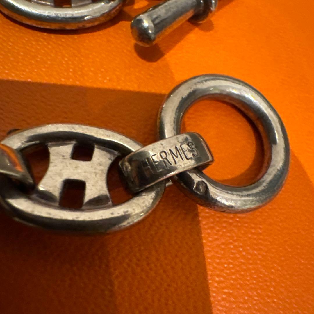 エルメス　Hロゴ ヴィンテージブレスレット　シルバー925