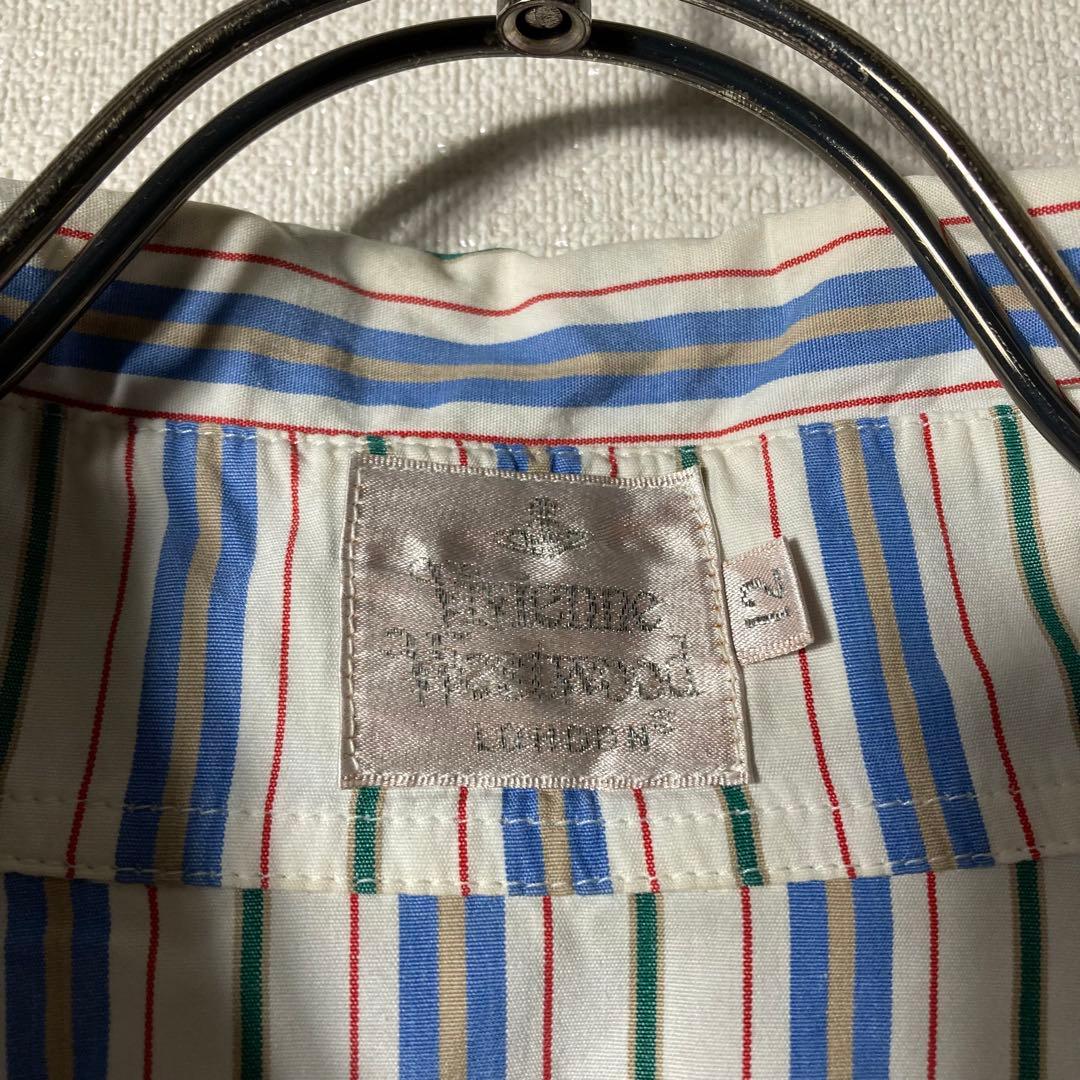 ヴィンテージ ヴィヴィアンウエストウッド ボリューム袖シャツ ストライプ オーブ