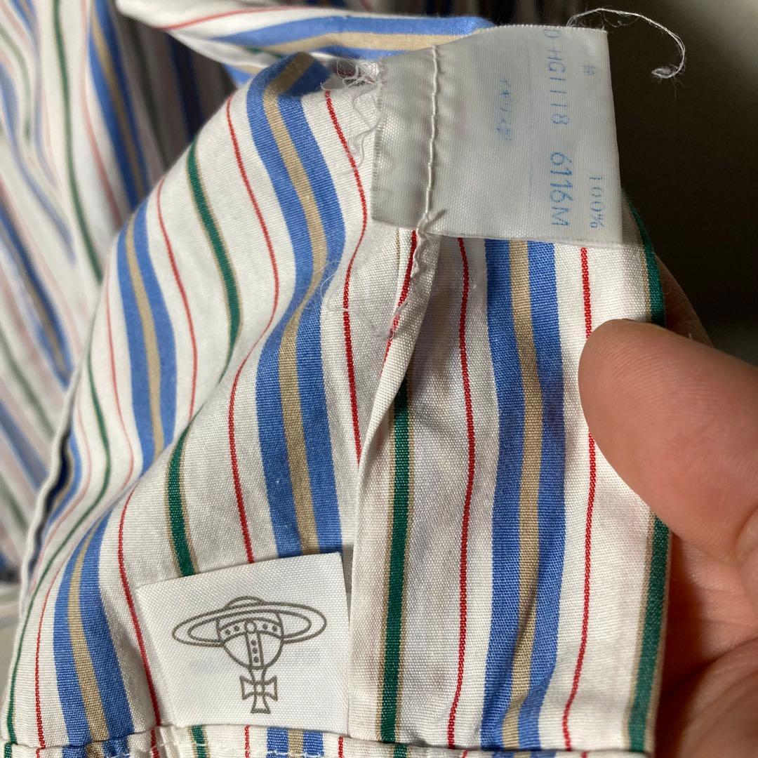 ヴィンテージ ヴィヴィアンウエストウッド ボリューム袖シャツ ストライプ オーブ