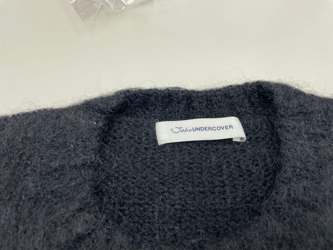 UNDERCOVER John UNDERCOVER モヘアボーダーニット黒×白