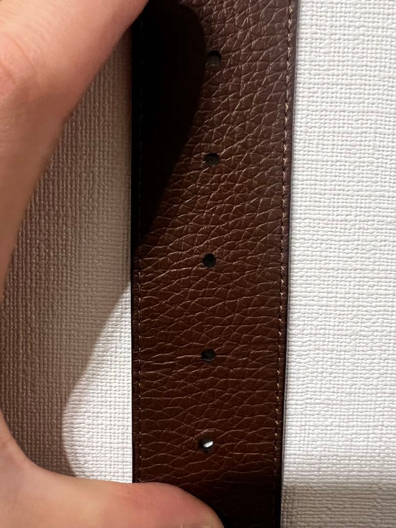 Louis Vuitton レザー ベルト ネイビー