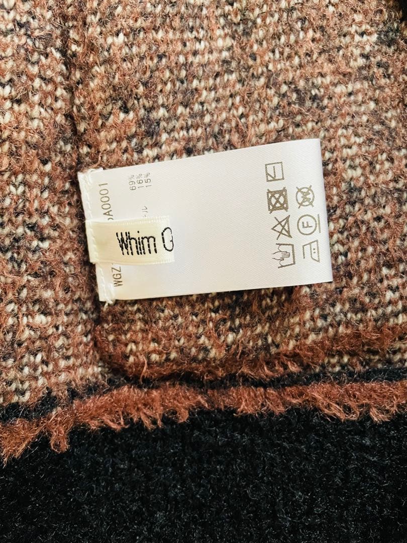 完売　Whim Gazette 2wayレオパードシャギーカーディガン