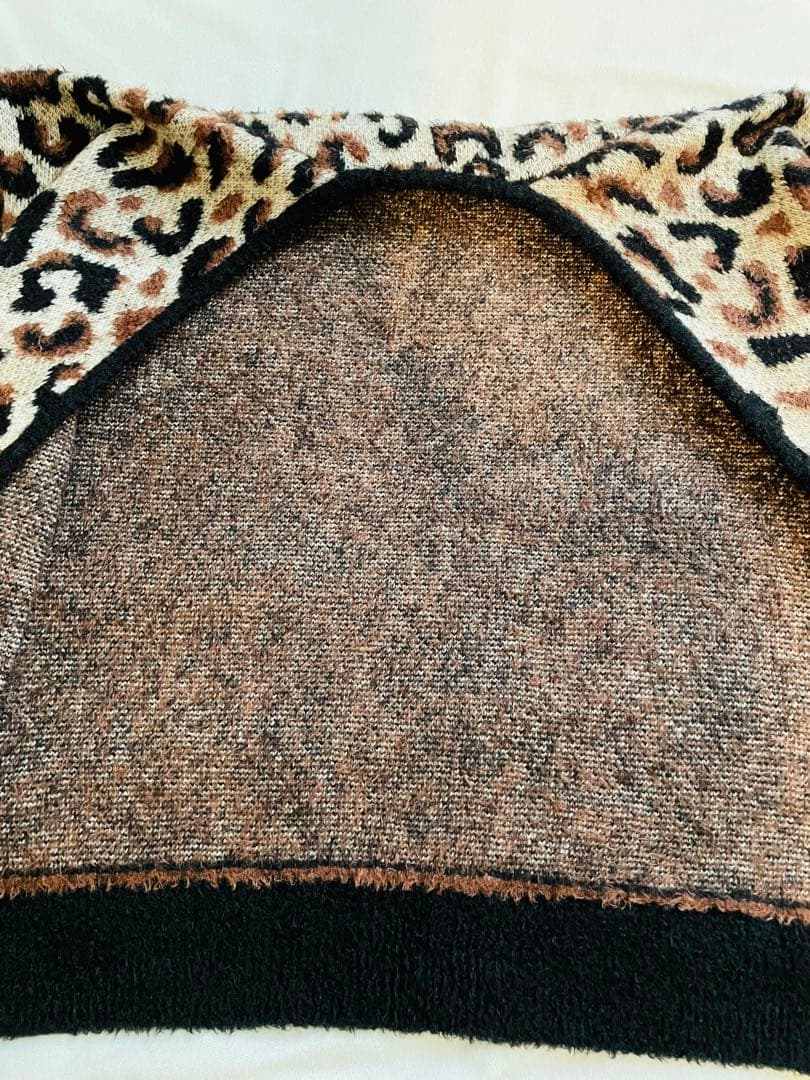 完売　Whim Gazette 2wayレオパードシャギーカーディガン