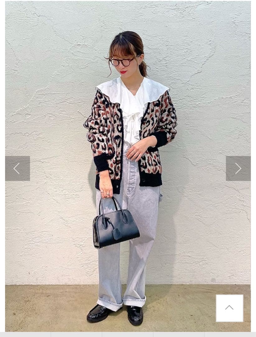 完売　Whim Gazette 2wayレオパードシャギーカーディガン