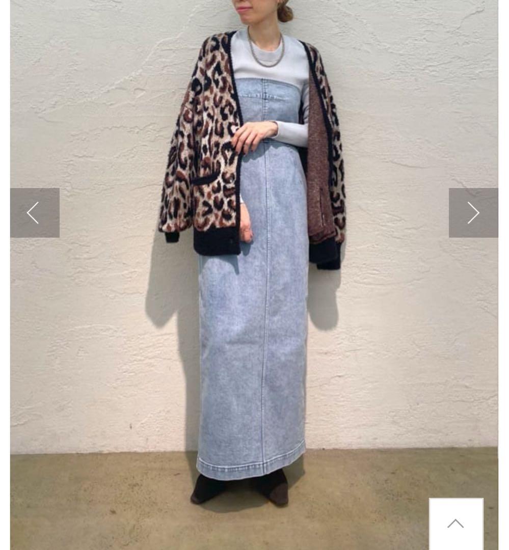 完売　Whim Gazette 2wayレオパードシャギーカーディガン