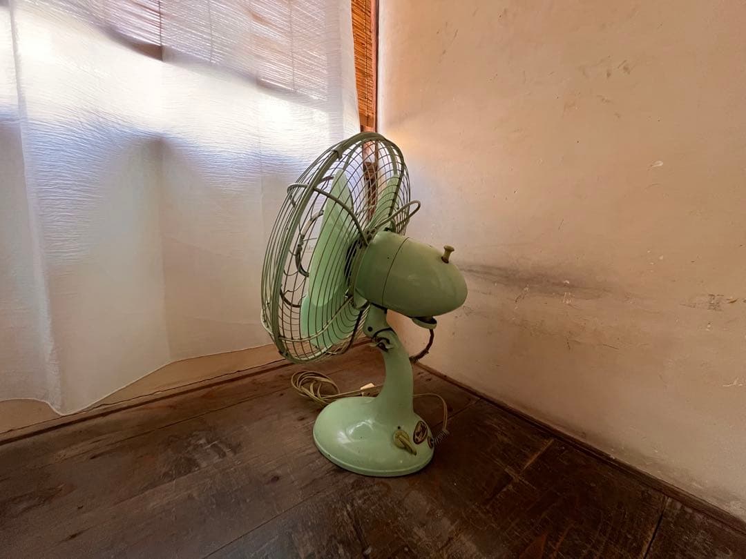 三菱 扇風機 12吋 細目標準扇 草色 元箱付き 昭和レトロ／動作確認済み