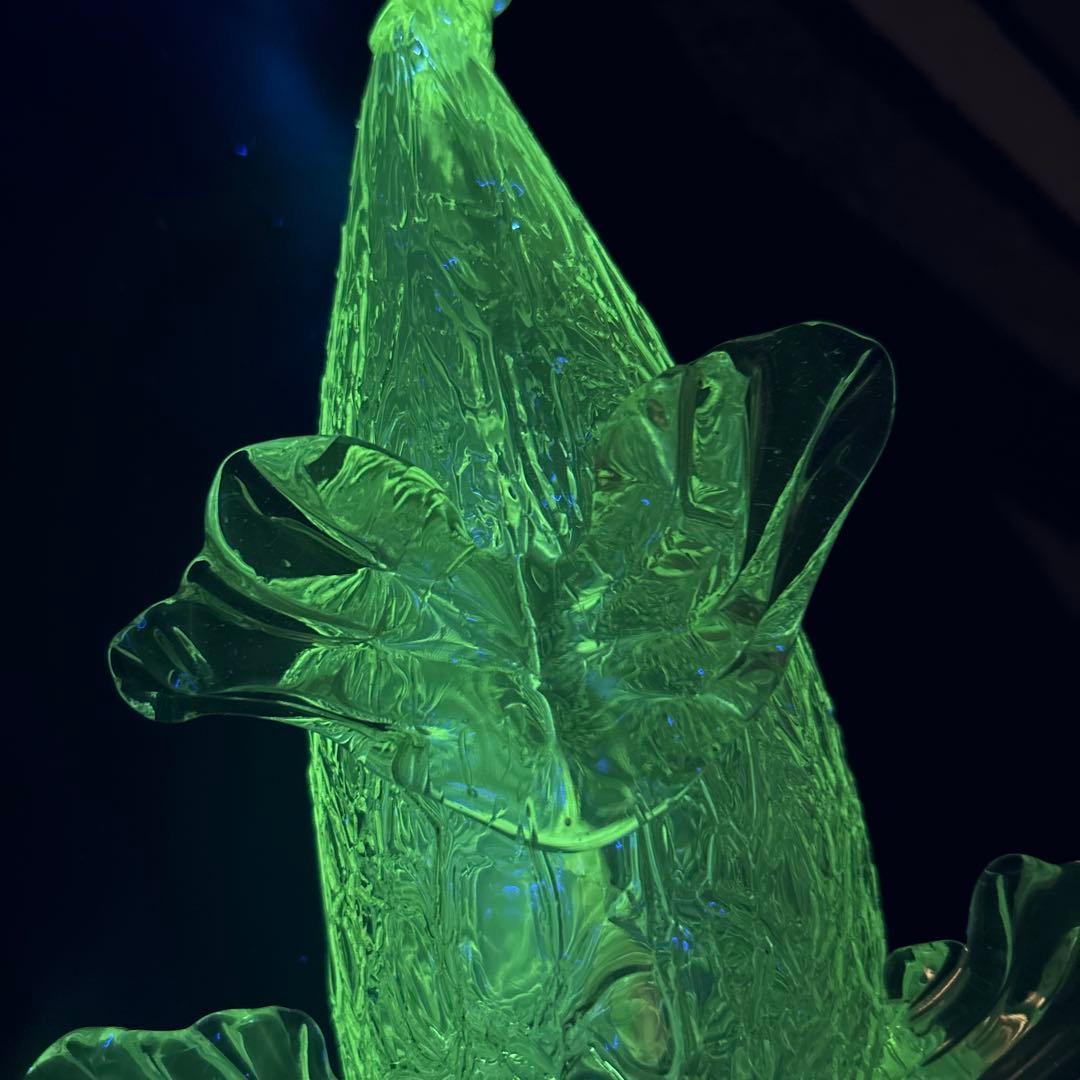 【ともたん⭐️大正ガラス・和ガラス】美品✴︎鯉の掛け花瓶　ウランガラス