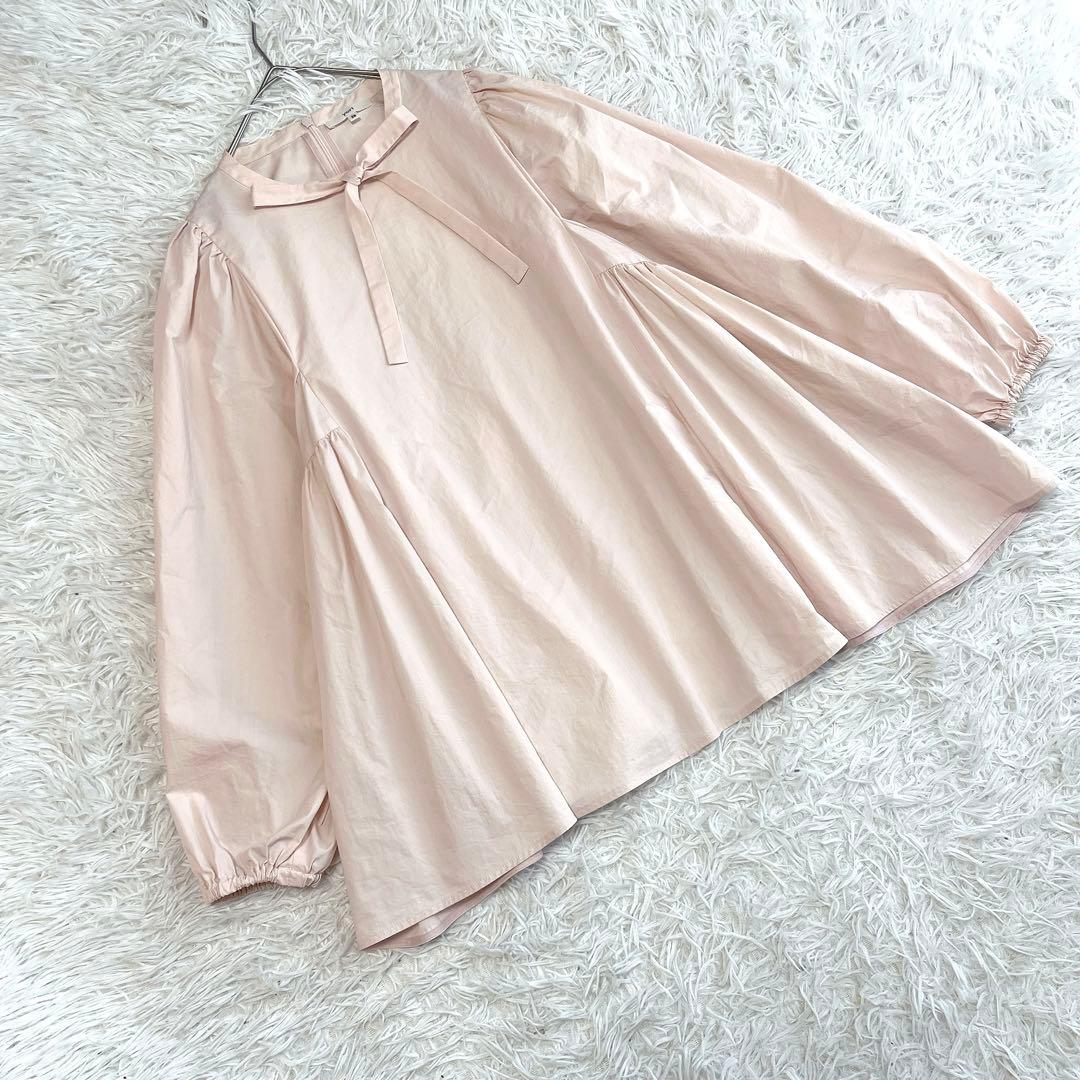 yori サイドギャザーブラウス リボンタイ ボウタイ パフスリーブ セレモニー