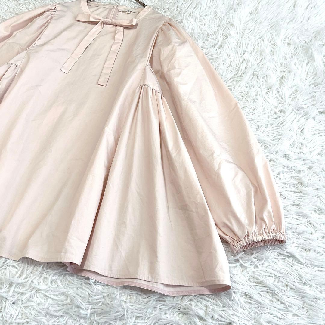 yori サイドギャザーブラウス リボンタイ ボウタイ パフスリーブ セレモニー