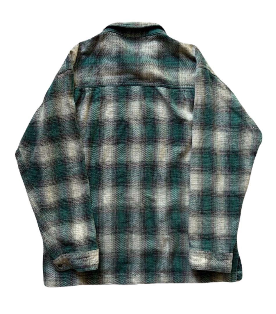 オンブレチェック ジャケット　90s グリーン FJ