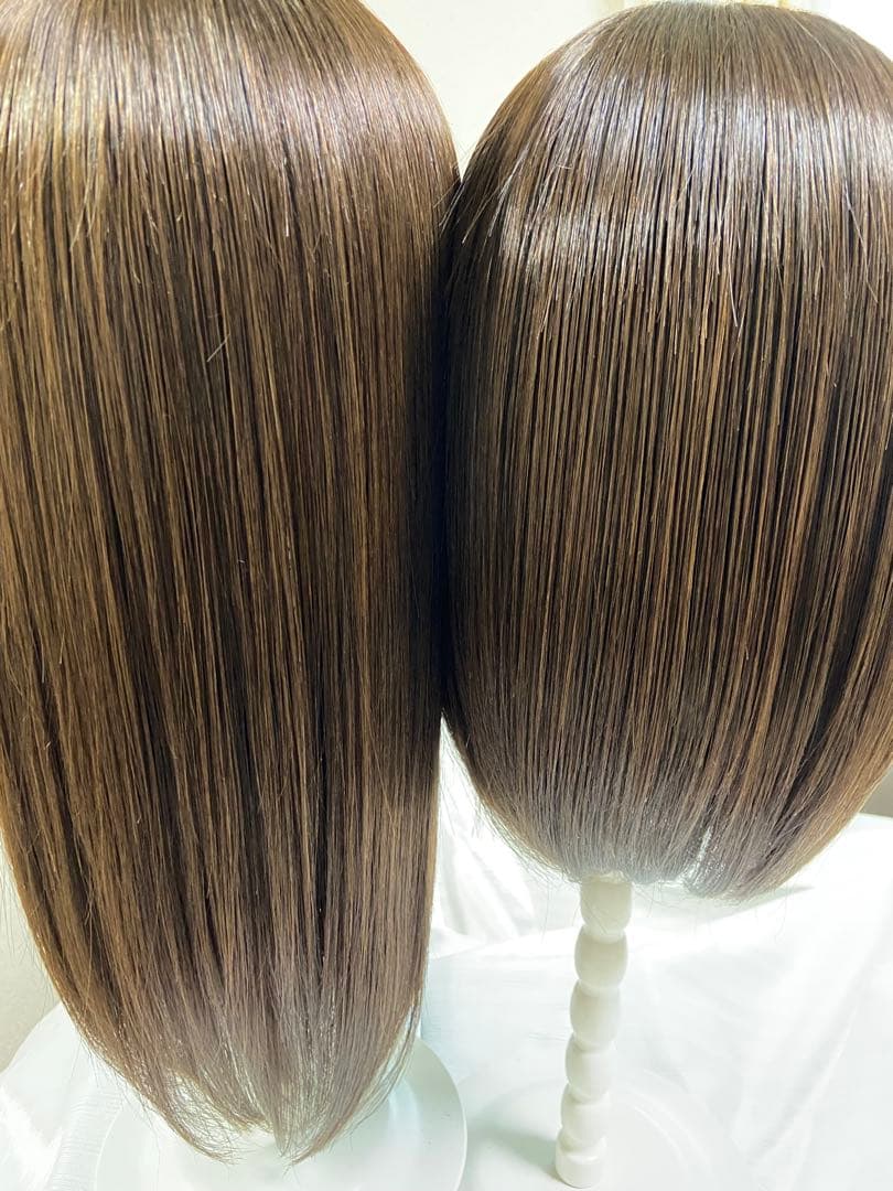 高級レミー人毛100% 【総手植えS】ロングブラウン フルウィッグシルクスキン