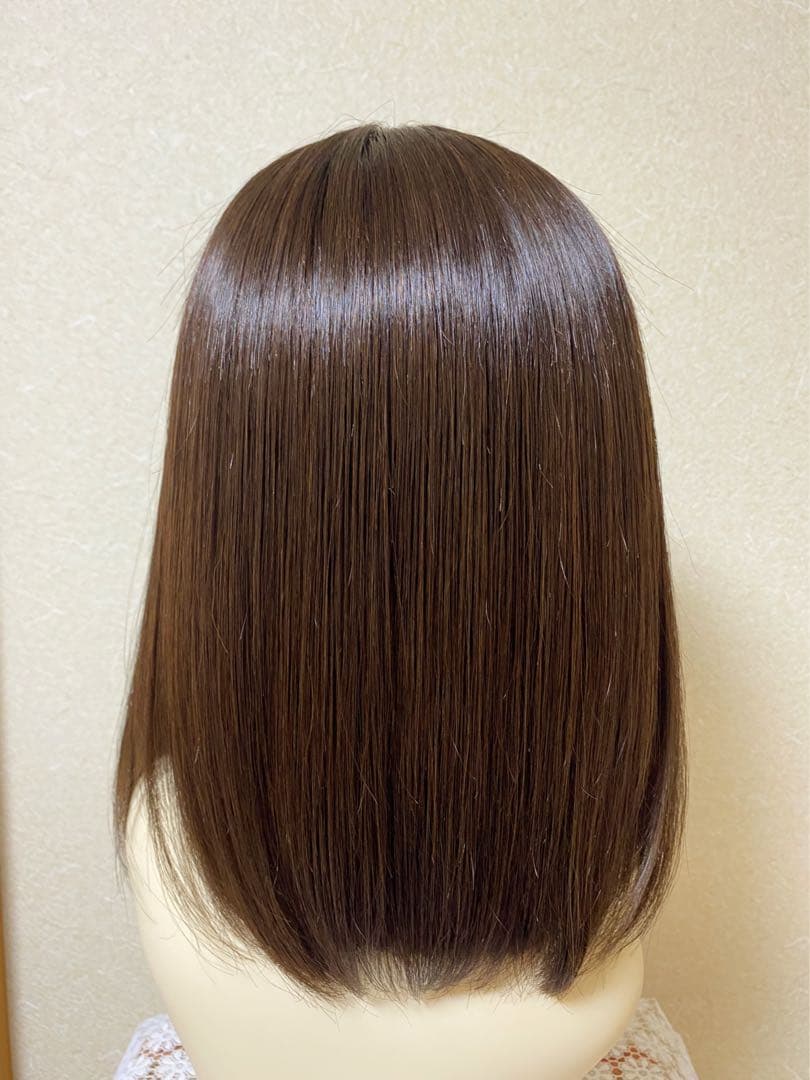 高級レミー人毛100% 【総手植えS】ロングブラウン フルウィッグシルクスキン