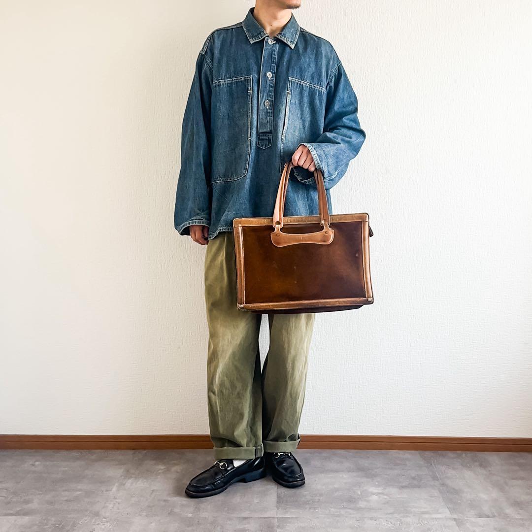 ヴィンテージ 1960's~ スエード× レザー ツートンカラー レザーバッグ